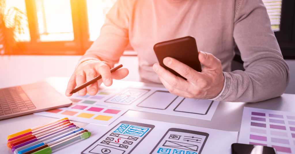 How Web Design Impacts Content Marketing: Designers Drawing Website UX App Development