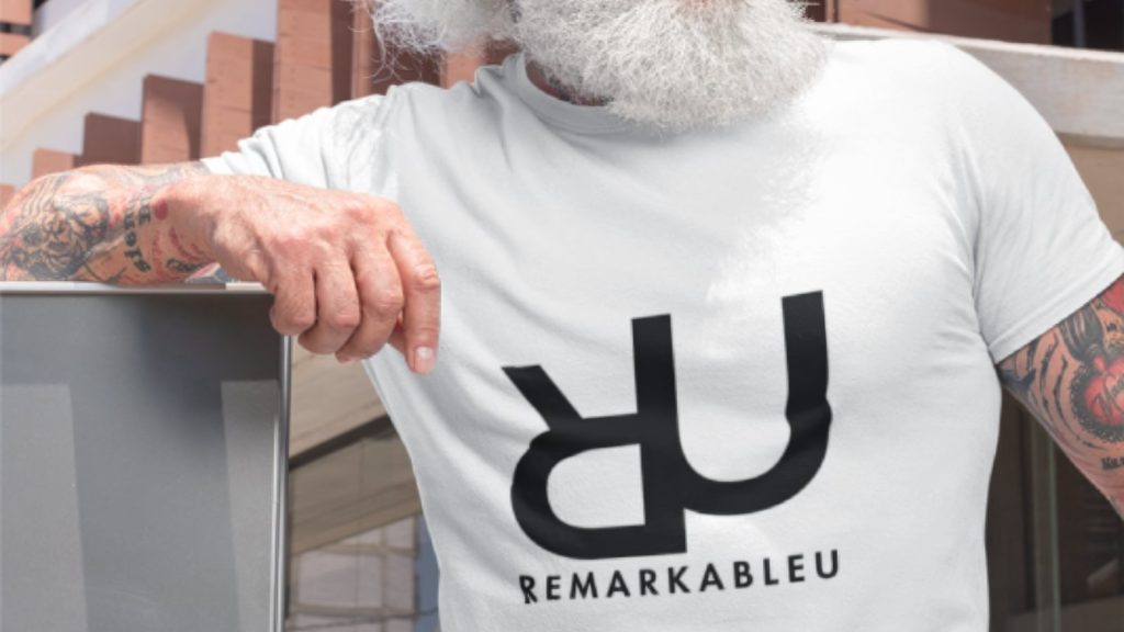 Remarkableu merch t-shirt worn by a man