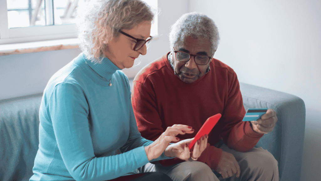 An Elderly Couple Shopping Online