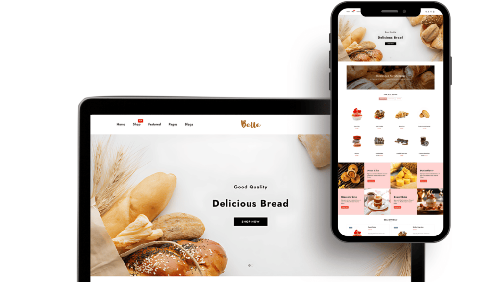 A responsive e-commerce website design from The DigiPalms Portfolio