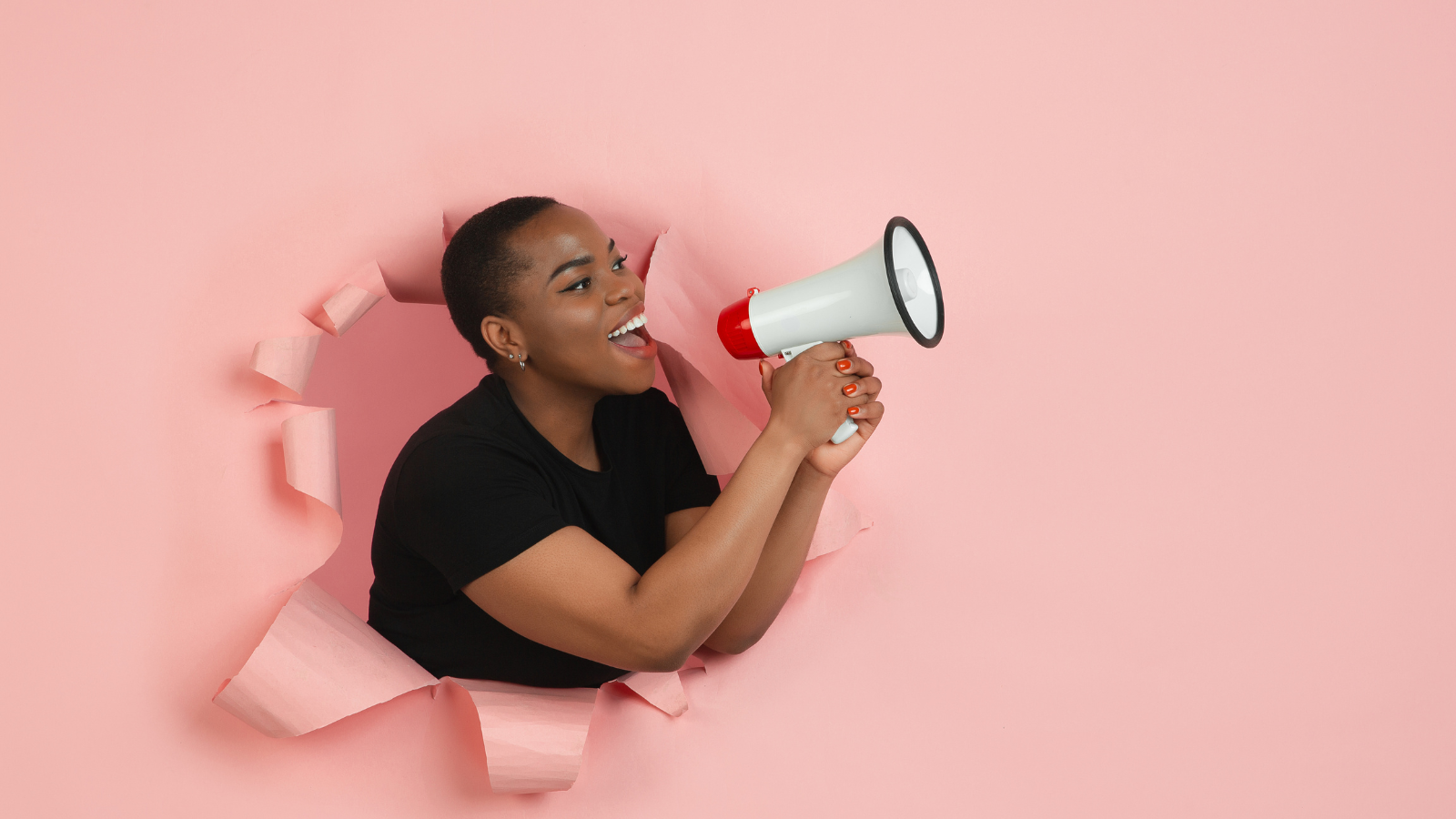 Woman Holding a Megaphone