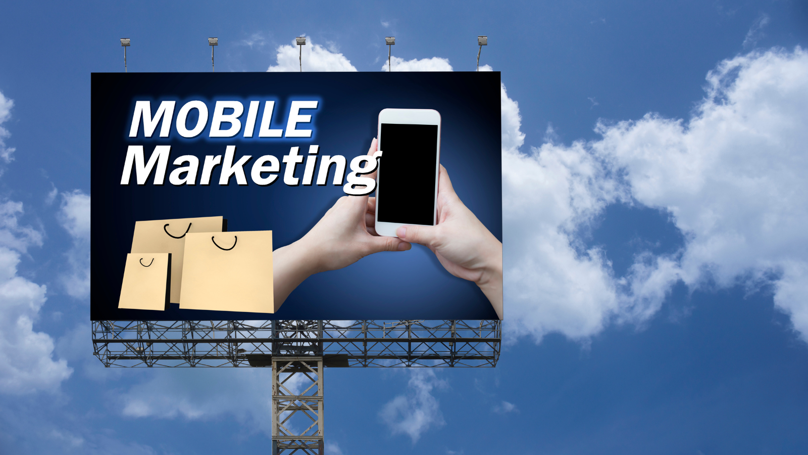 mobile marketing concept on billboard