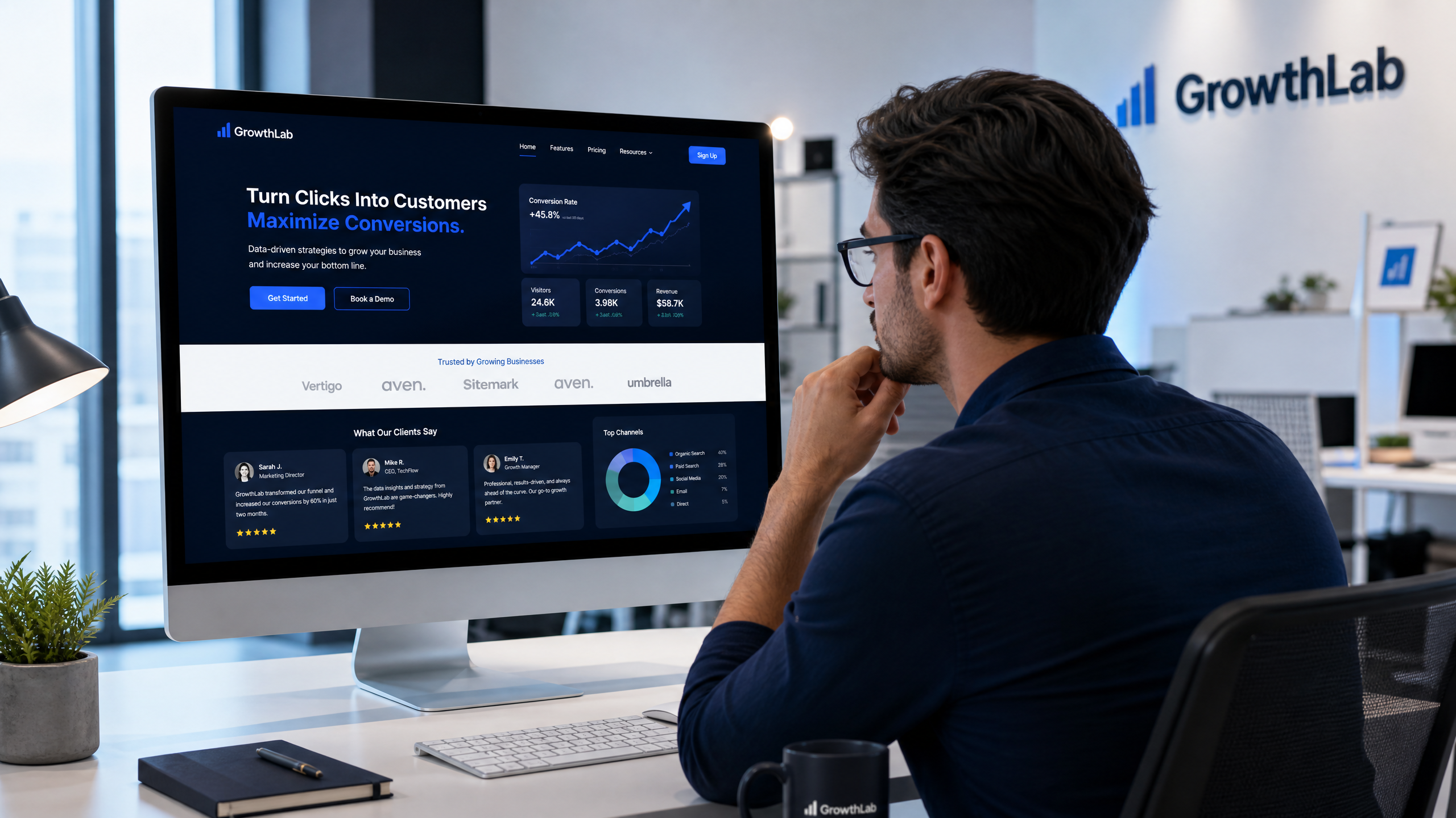 High-Converting Landing Page Frameworks showing a modern landing page designed to increase website conversions, customer engagement, and online sales.