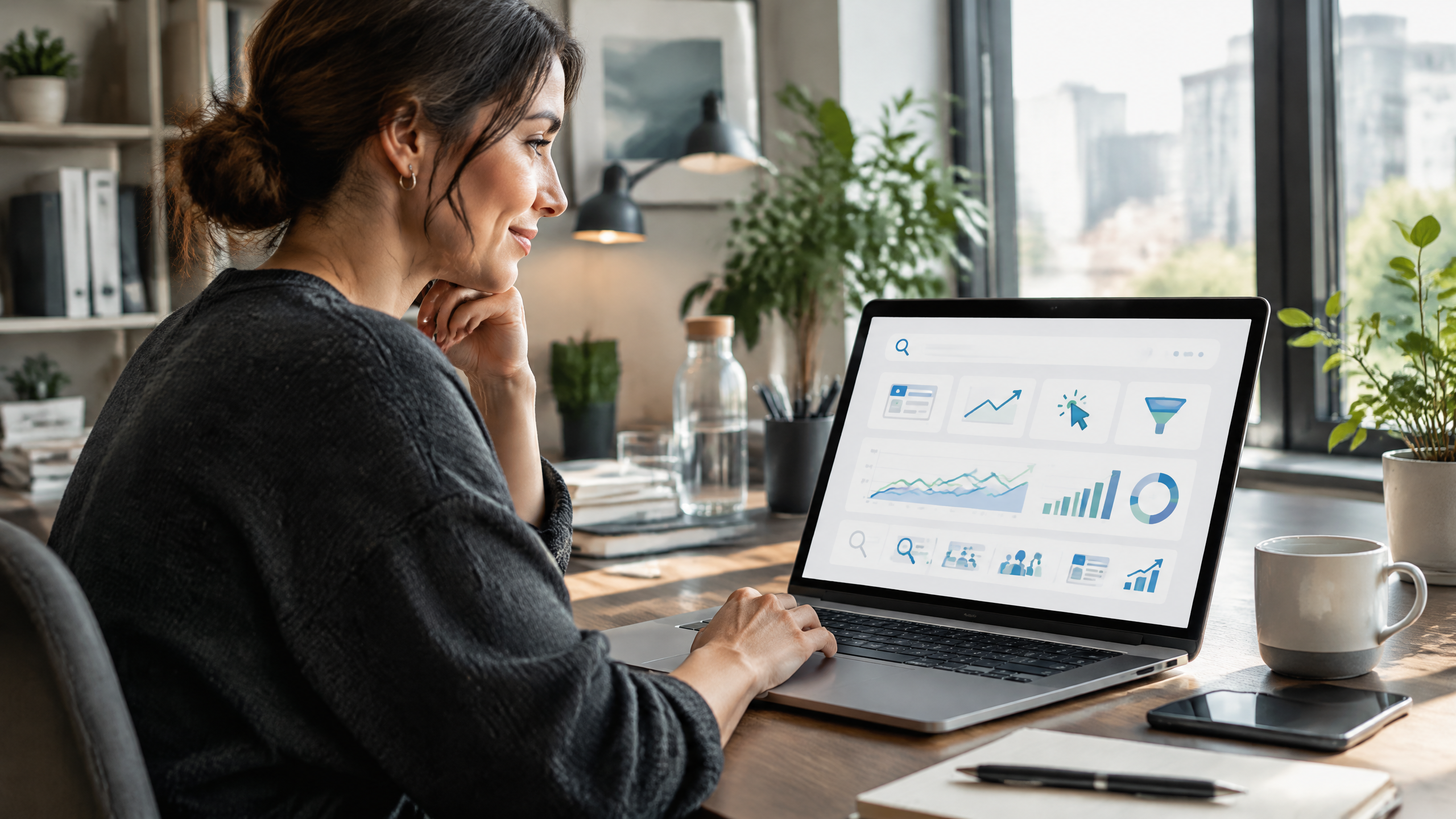 Business owner managing a Google Search Ads campaign